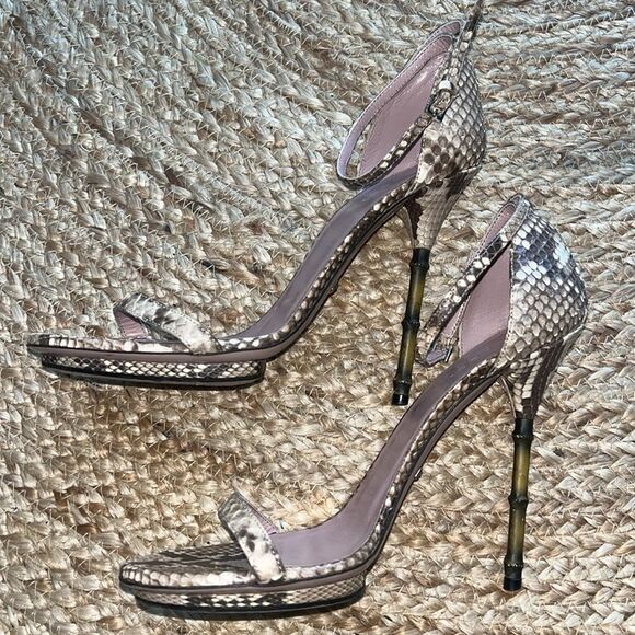 Gucci Bamboo Nude Python Stiletto size 8 - Picture 3 of 7